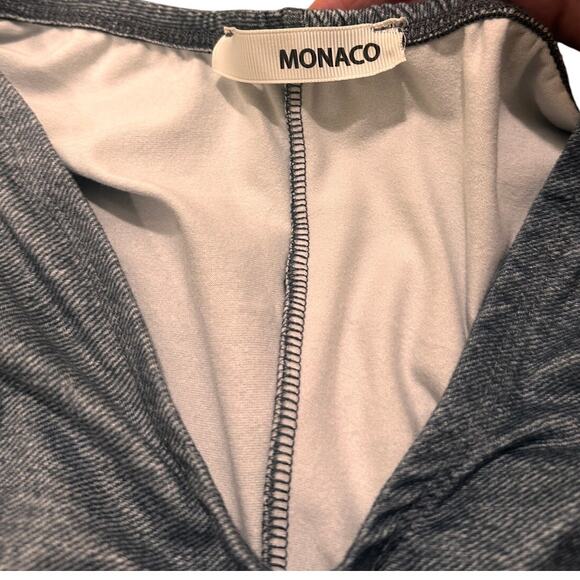 Monaco Ruched V-Waist Yoga Leggings Denim Athleisure, size M - Picture 2 of 6